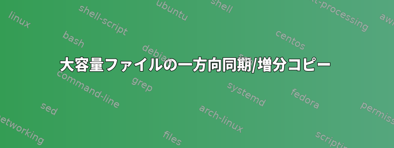 大容量ファイルの一方向同期/増分コピー