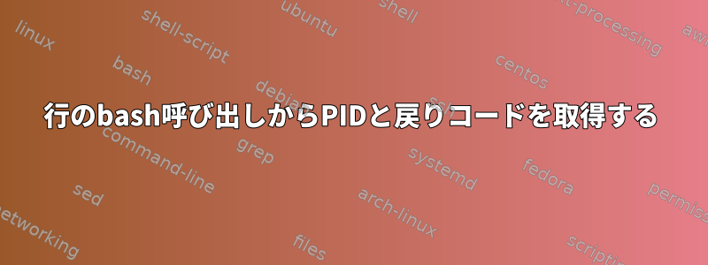 1行のbash呼び出しからPIDと戻りコードを取得する