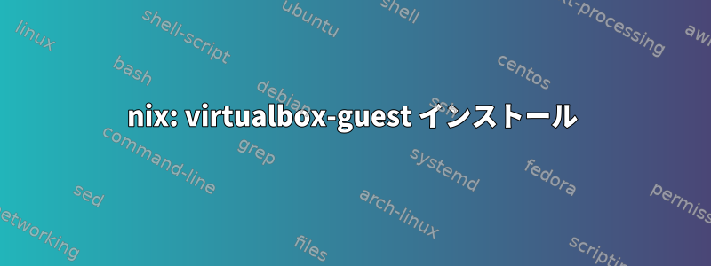 nix: virtualbox-guest インストール