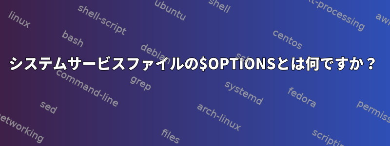 システムサービスファイルの$OPTIONSとは何ですか？