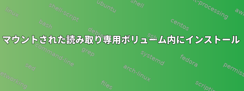 マウントされた読み取り専用ボリューム内にインストール