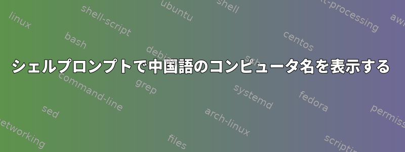 シェルプロンプトで中国語のコンピュータ名を表示する