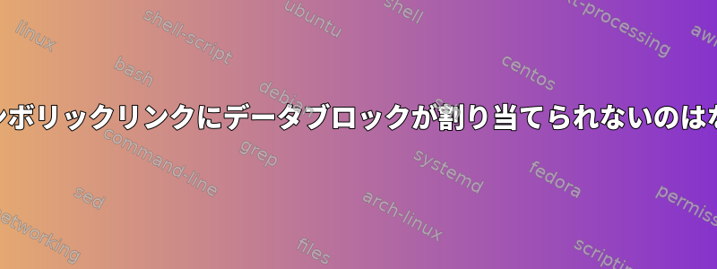 ext4fsのシンボリックリンクにデータブロックが割り当てられないのはなぜですか？