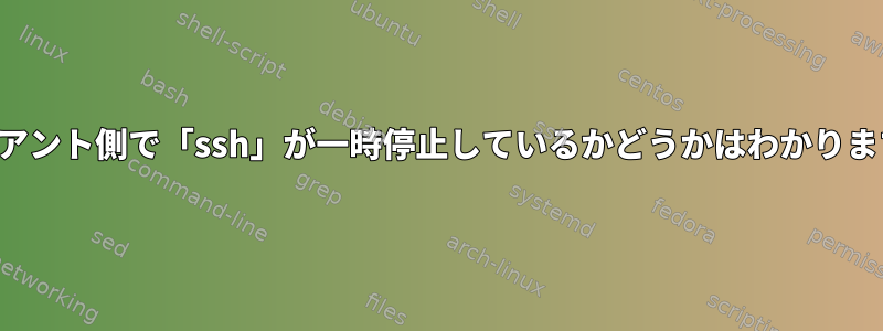 クライアント側で「ssh」が一時停止しているかどうかはわかりますか？