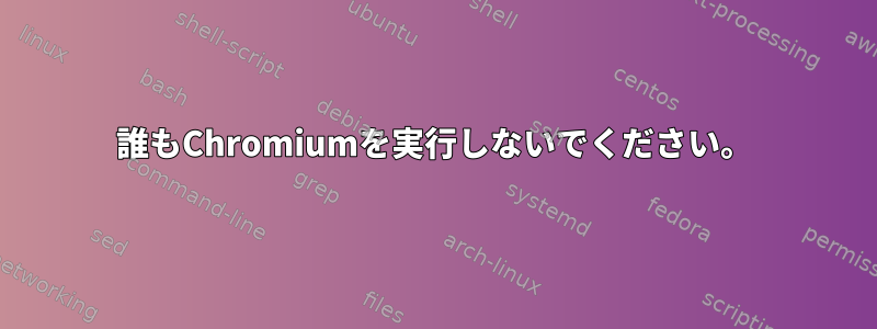 誰もChromiumを実行しないでください。