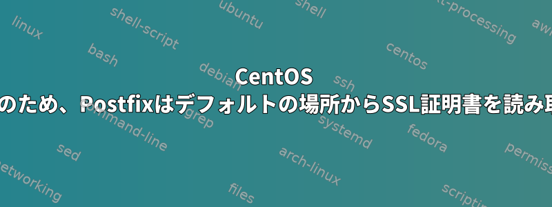 CentOS 6.7のSELinuxポリシーのため、Postfixはデフォルトの場所からSSL証明書を読み取ることができません。