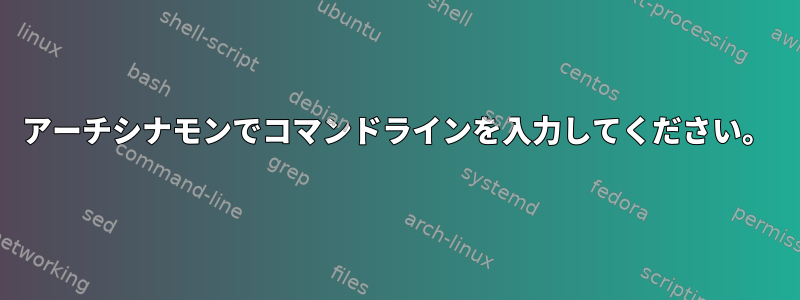 アーチシナモンでコマンドラインを入力してください。