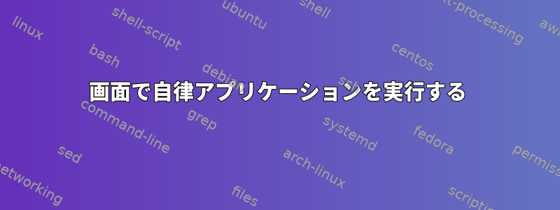 画面で自律アプリケーションを実行する