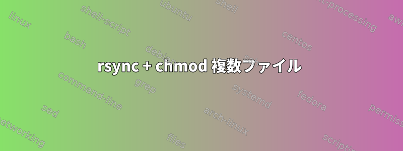 rsync + chmod 複数ファイル