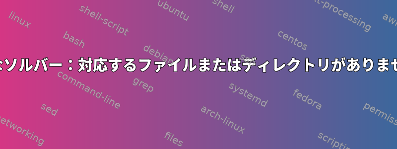 無効なソルバー：対応するファイルまたはディレクトリがありません。