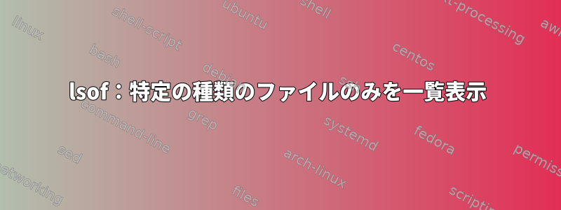 lsof：特定の種類のファイルのみを一覧表示