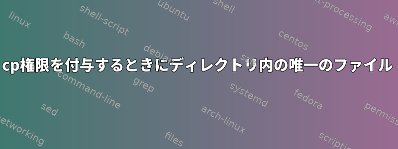 cp権限を付与するときにディレクトリ内の唯一のファイル