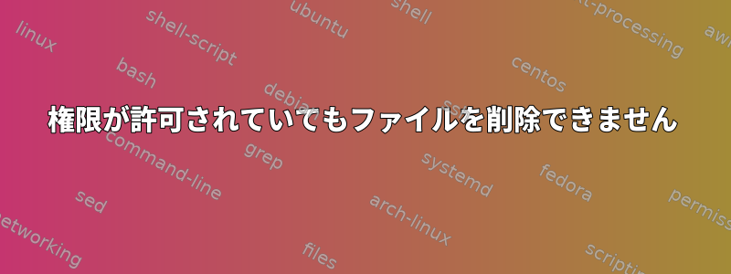 権限が許可されていてもファイルを削除できません