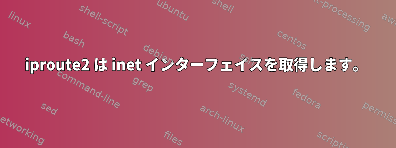 iproute2 は inet インターフェイスを取得します。