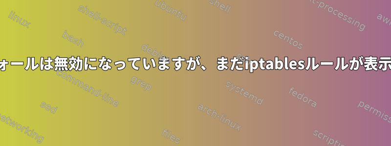 ファイアウォールは無効になっていますが、まだiptablesルールが表示されます。