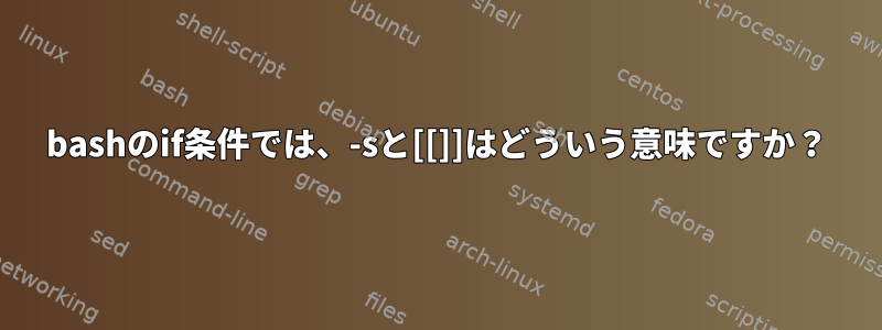 bashのif条件では、-sと[[]]はどういう意味ですか？