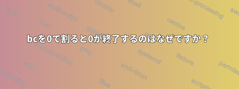 bcを0で割ると0が終了するのはなぜですか？