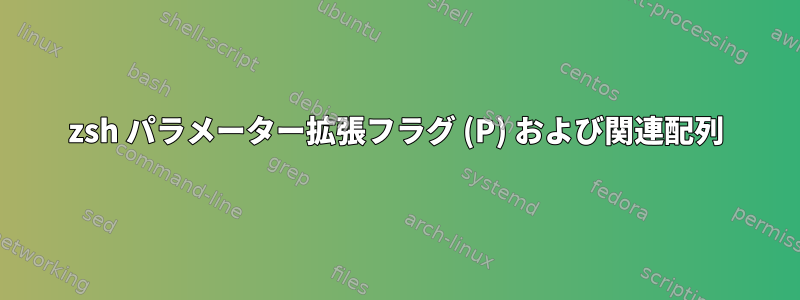 zsh パラメーター拡張フラグ (P) および関連配列