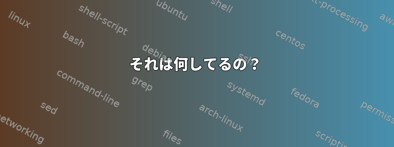 それは何してるの？