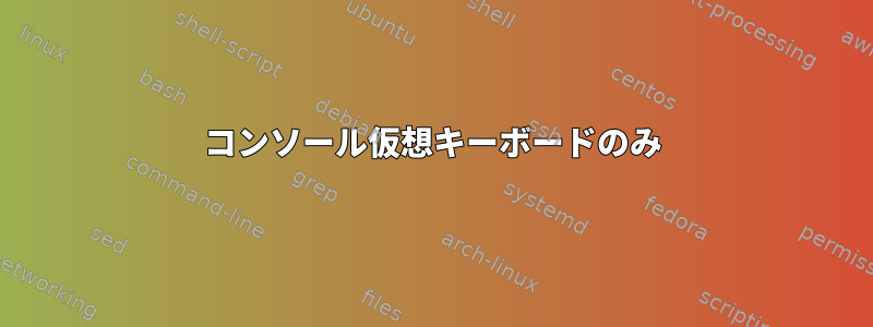 コンソール仮想キーボードのみ