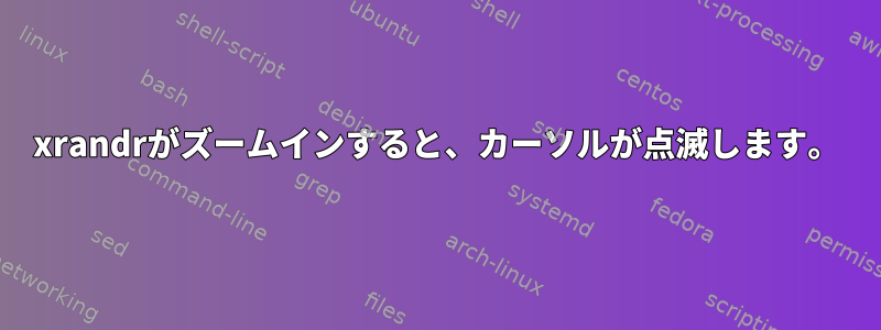 xrandrがズームインすると、カーソルが点滅します。