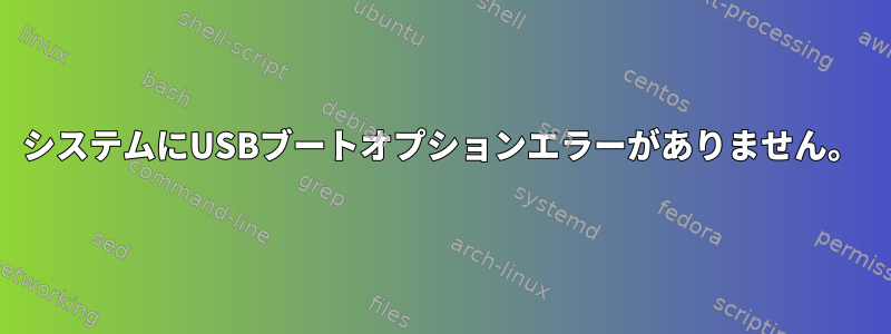 システムにUSBブートオプションエラーがありません。