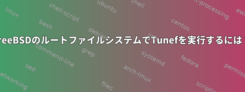 FreeBSDのルートファイルシステムでTunefを実行するには？