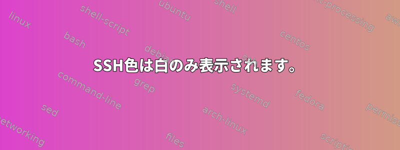 SSH色は白のみ表示されます。