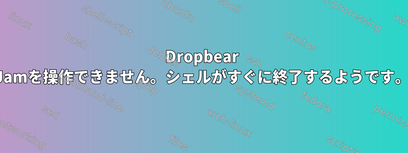 Dropbear Jamを操作できません。シェルがすぐに終了するようです。