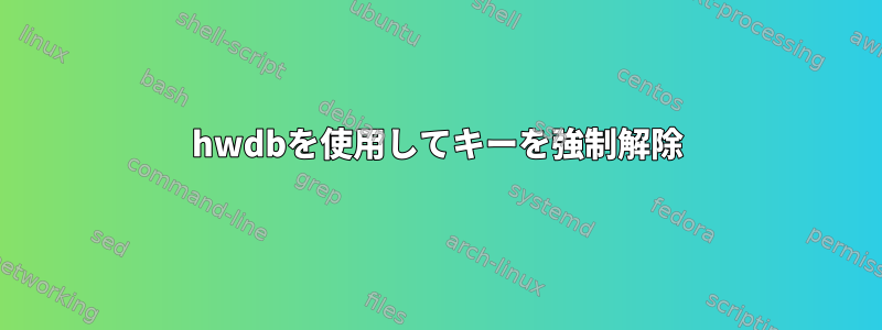 hwdbを使用してキーを強制解除