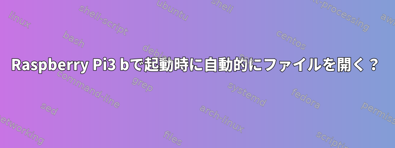 Raspberry Pi3 bで起動時に自動的にファイルを開く？