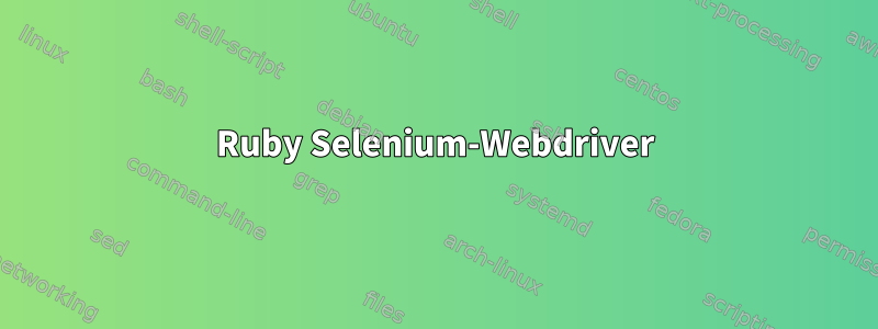 Ruby Selenium-Webdriver