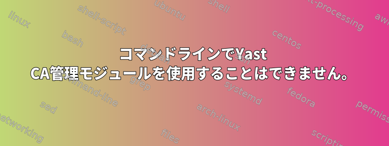 コマンドラインでYast CA管理モジュールを使用することはできません。