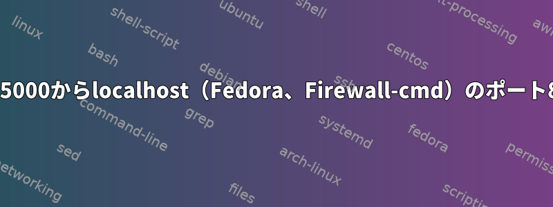 Webサーバーをポート5000からlocalhost（Fedora、Firewall-cmd）のポート80にリダイレクトする