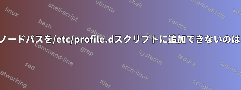 このカスタムノードパスを/etc/profile.dスクリプトに追加できないのはなぜですか？