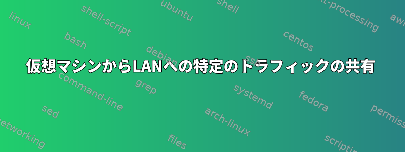 仮想マシンからLANへの特定のトラフィックの共有