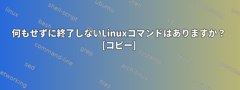 何もせずに終了しないLinuxコマンドはありますか？ [コピー]