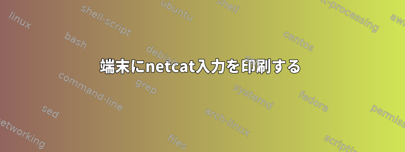 端末にnetcat入力を印刷する