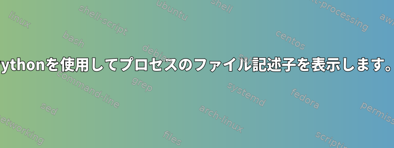 Pythonを使用してプロセスのファイル記述子を表示します。