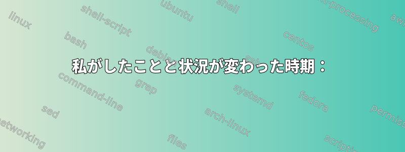 私がしたことと状況が変わった時期：