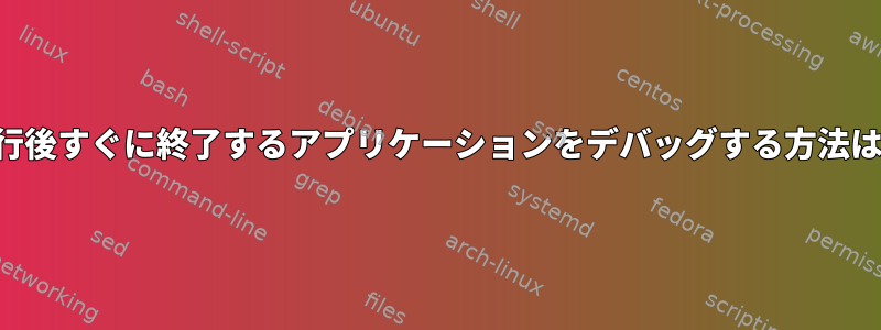 実行後すぐに終了するアプリケーションをデバッグする方法は？