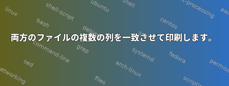 両方のファイルの複数の列を一致させて印刷します。