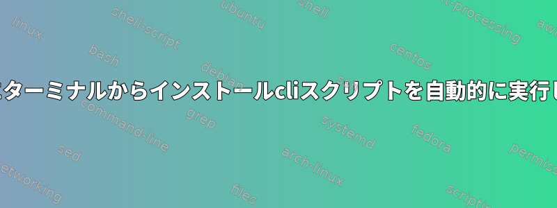 起動時にターミナルからインストールcliスクリプトを自動的に実行します。