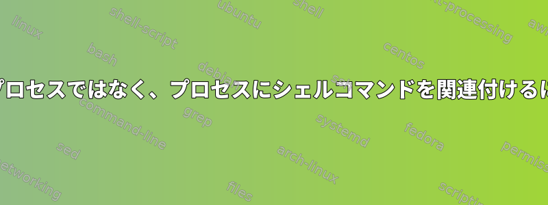 競合状態なしで終了する子プロセスではなく、プロセスにシェルコマンドを関連付けるにはどうすればよいですか？