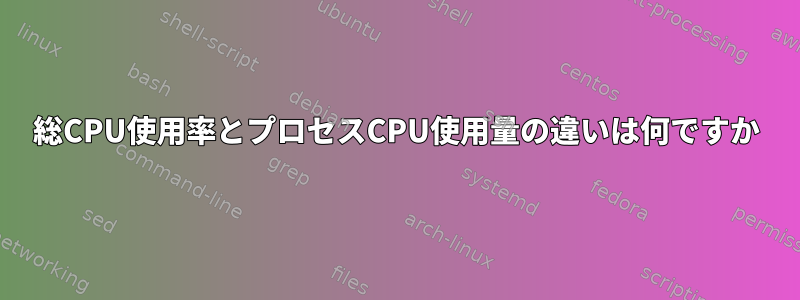 総CPU使用率とプロセスCPU使用量の違いは何ですか