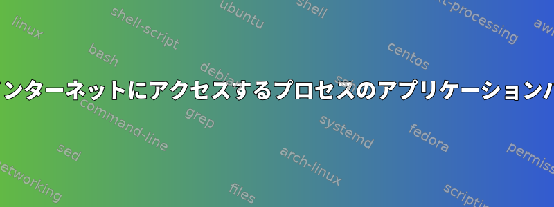 Linuxディストリビューションでインターネットにアクセスするプロセスのアプリケーションパスを識別する方法はありますか？