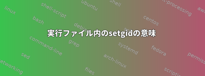 実行ファイル内のsetgidの意味