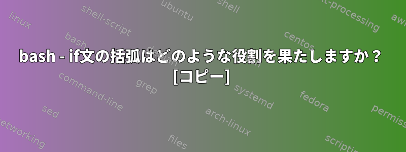 bash - if文の括弧はどのような役割を果たしますか？ [コピー]