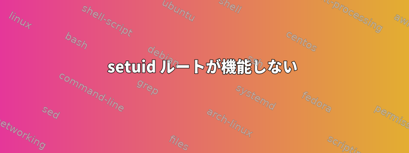 setuid ルートが機能しない