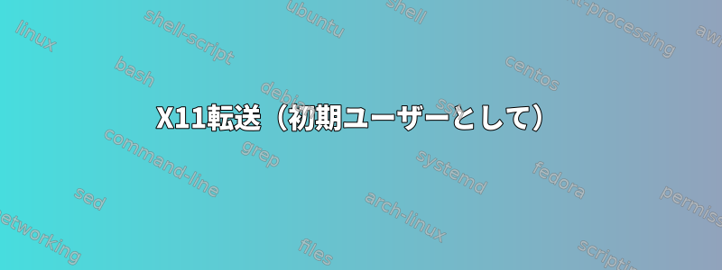 X11転送（初期ユーザーとして）